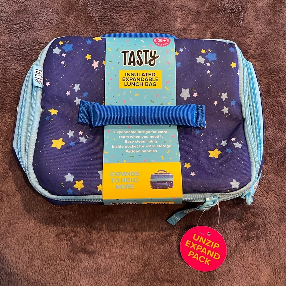 Tasty Insulated Expandable Lunch Bag New